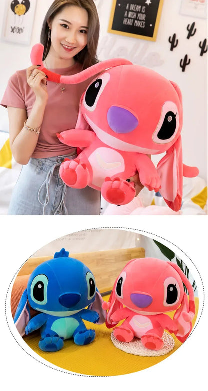 80cm Big Size Disney LILO & Stitch Anime Plush Stuffed Doll Room Plushies Pillow Ornaments Peluche Children's Holiday Gifts.