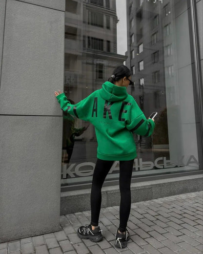 American Retro Letter Print Oversized Sweatshirt Women Harajuku Y2K Trendy Streetwear Top Chic Colorful Versatile Casual Hoodie