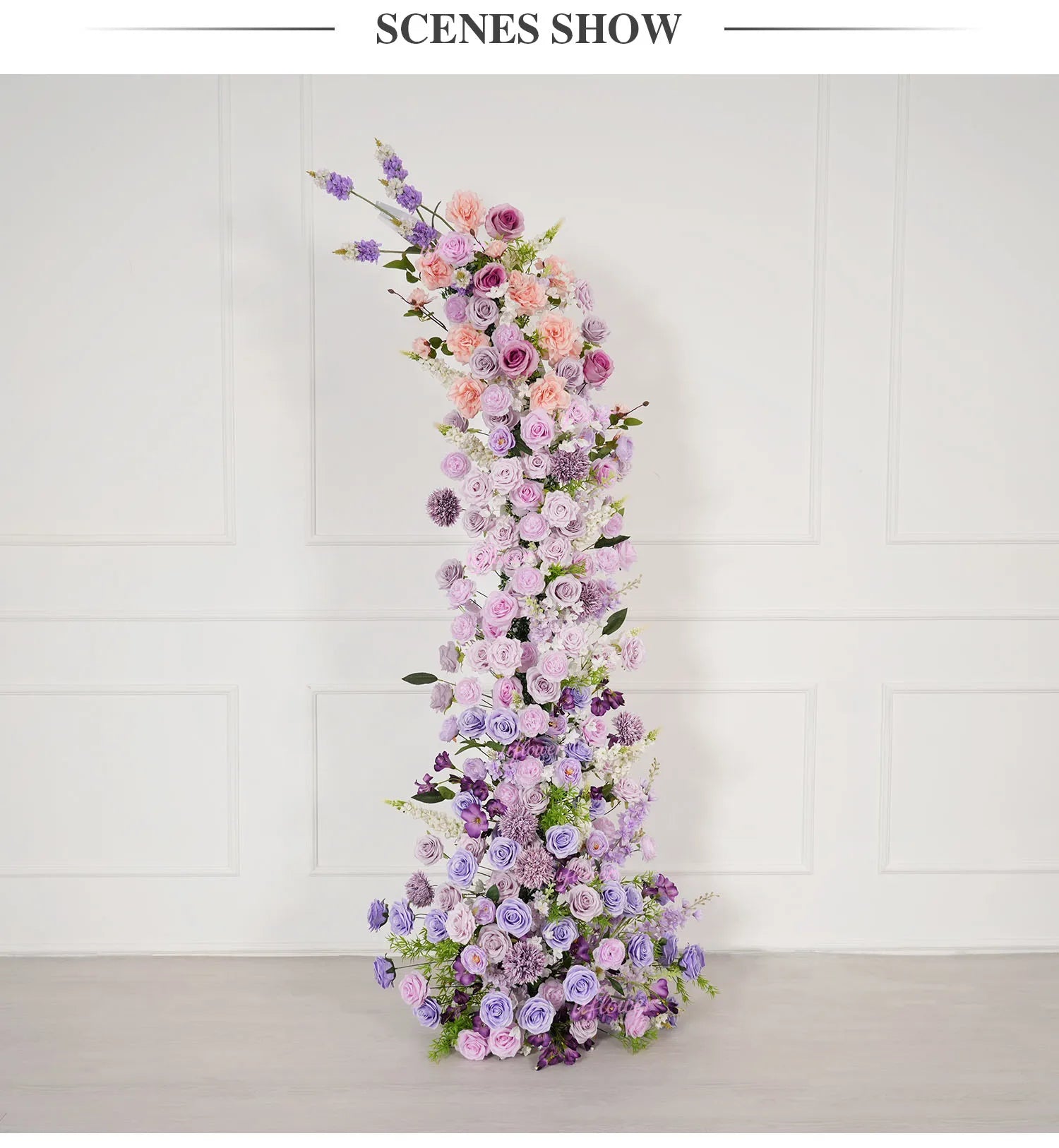 Uflower Gradient Lila Rose Blumenbogen Künstliche Dekorationen für Hochzeit Hintergrund Event Party Blumenarrangement Horn.