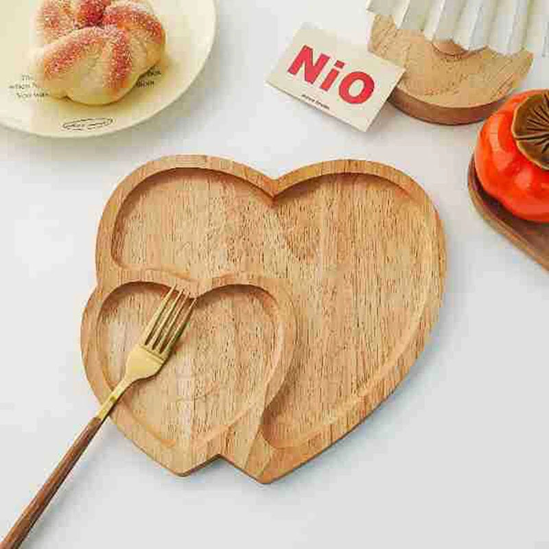 Wooden Tray Heart-Shaped Cheese Board Salad Cake Plate Decoration For Snacks Candied Fruits Valentine'S Day Decoration.