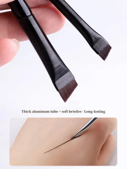 1 Set Of 5 Makeup Brushes Blade Eyeliner Brush Lower Eyelid To Flat Head Oblique Angle Eyebrow Brush Horizontal Silkworm Brush.