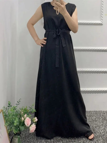 Ramadan Eid Black Abaya Damen Islam Inside Modest Dress Prayer Clothes Women Muslim Kebaya Kaftan Robe Vestidos Musulmanes Femme.