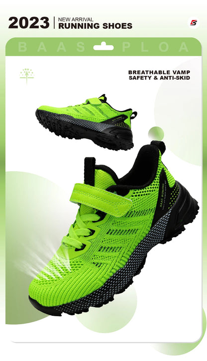 Baasploa Children Running Shoes Fashion Lightweight Boys Sport Sneakers Breathable Mesh Tenis School Shoes for Boys Kids Sneaker.