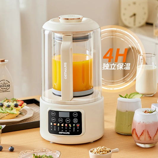 1.5L Soybean Milk Machine Wall Breaking Machine with Soundproof Cover Multifunctional Fruit Vegetable Juicer Automatic Blender.