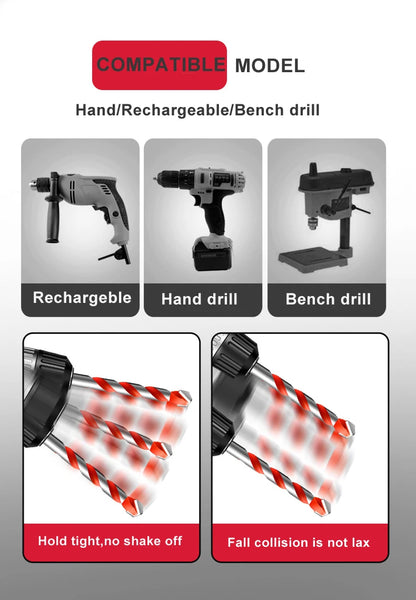 3-12mm Gewinde Dreieck Wolfram Stahl Wand Fliesen Beton Bohren Bit Haushalt Marmor Overlord Diamant Hand Bohrmaschine