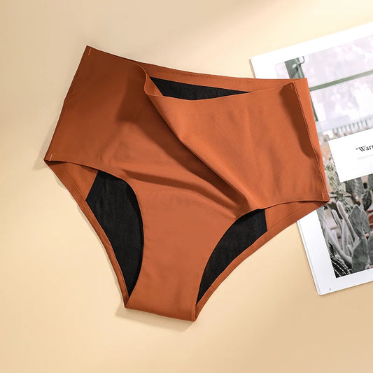 Hot Sale Mid-Rise Seamless Menstrual Period Panties 4 Layers Absorbent Leak Proof Culotte Lengthened Menstrual Panties.