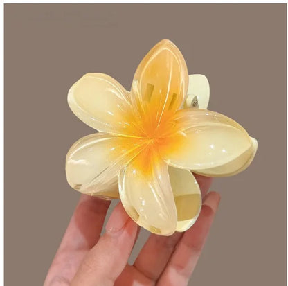 New Hawaiian Gradient Hair Clips Women Flower Hair Claws Shark Hairpins Vacation Beach Style Hairpins Hair Accessories.