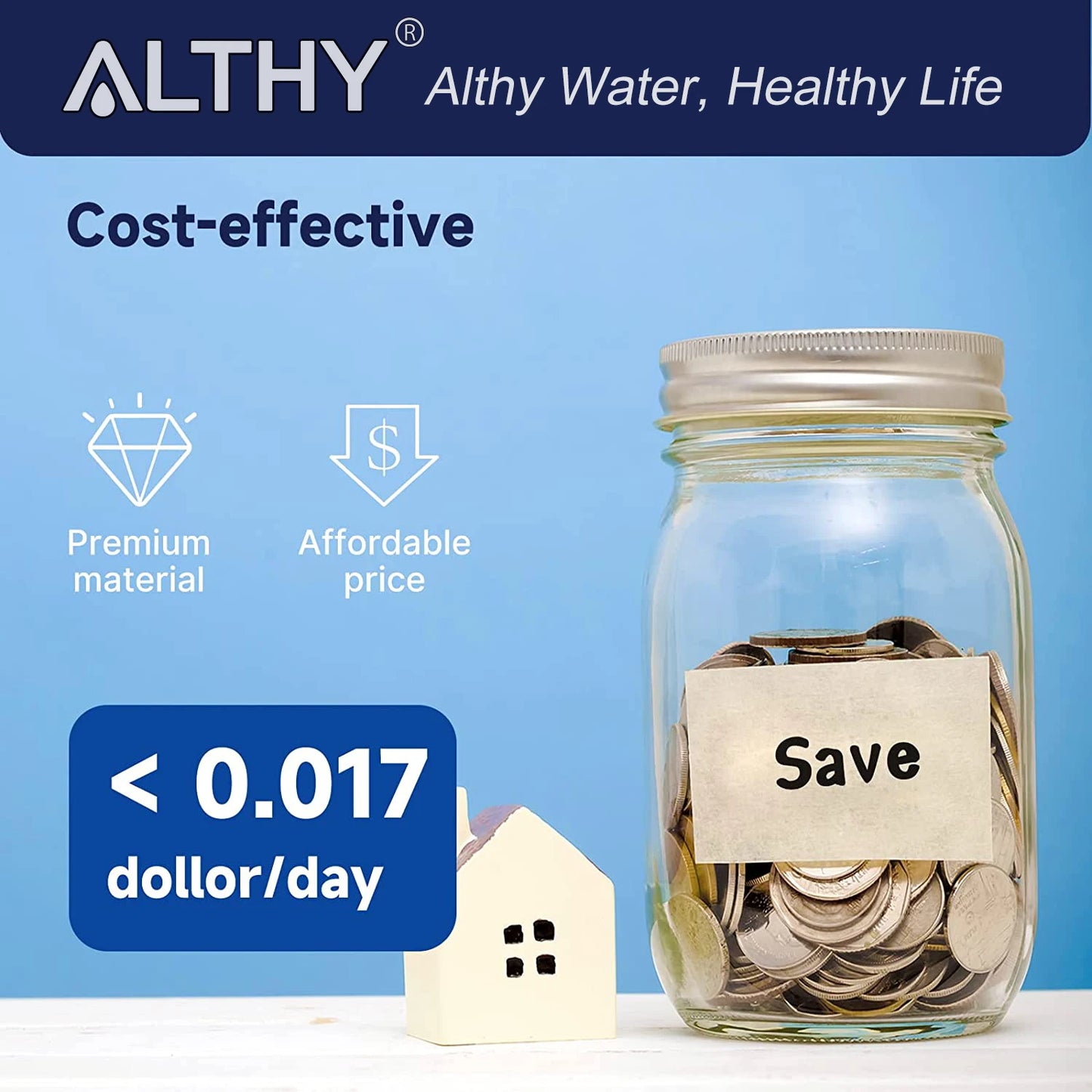 ALTHY Under Sink Drinking Water Filter Purifier -NSF/ANSI Certified Direct Connect Under Counter Drink Water Filtration System.