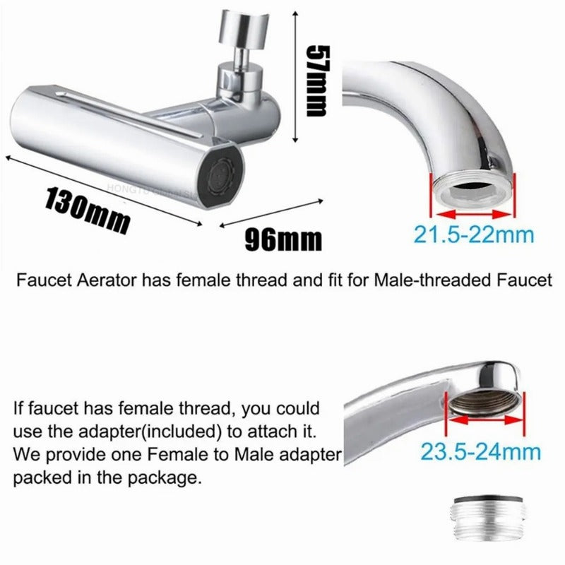 4 in 1 Kitchen Faucet Sprayer Anti-splash Pressurized Bubbler Multi Functional 360 ° Rotation Waterfall Faucet Home Accessories