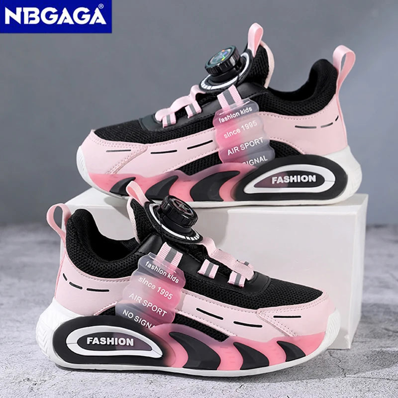 Cute Pink Girls' Summer Breathable Walking Shoes Lightweight Kids Fashion Sneakers for Outdoor Sports Tennis.