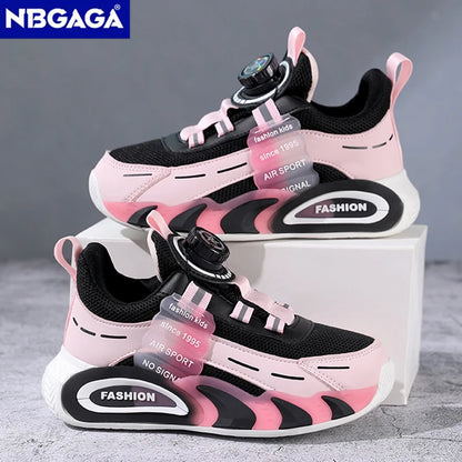 Cute Pink Girls' Summer Breathable Walking Shoes Lightweight Kids Fashion Sneakers for Outdoor Sports Tennis.