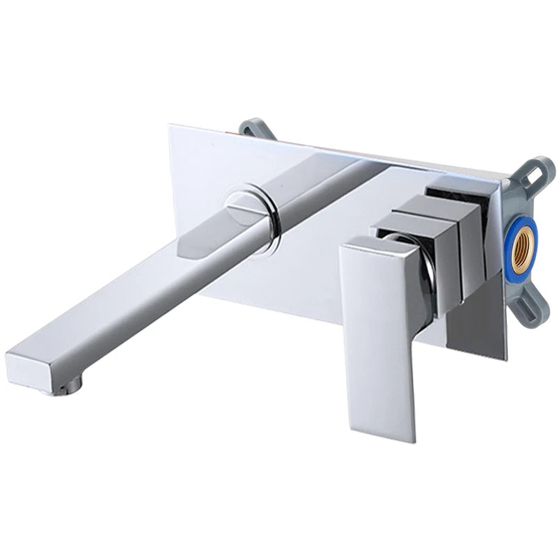 BAKALA Luxury  Mirror Matte  Black White Bathroom Faucet Basin Sink Tap Wall Mounted Square Brass Mixer LT-320BR