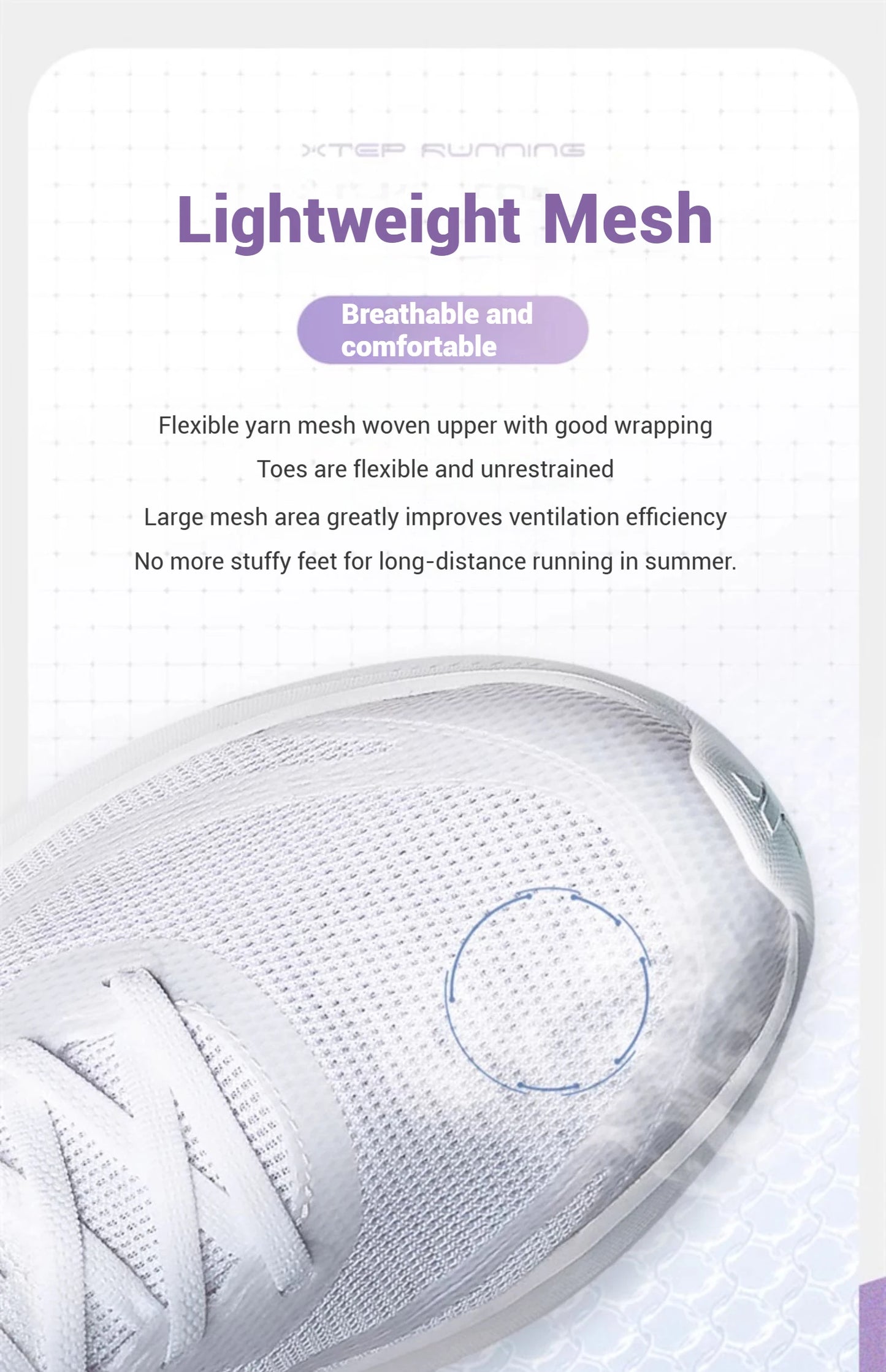 Xtep Laufschuhe für Damen, 2022, Sommer, atmungsaktiv, leicht, mit Rebound-Dämpfung, Stoßdämpfung, Sportschuhe 875218110014