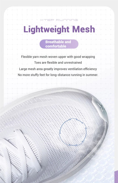 Xtep Laufschuhe für Damen, 2022, Sommer, atmungsaktiv, leicht, mit Rebound-Dämpfung, Stoßdämpfung, Sportschuhe 875218110014