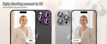Night Light Luminous Metal Glass Camera Lens Protector for IPhone 16 15 14 1311 Pro Max Plus 12 Mini 16Pro Ring Lens Film Cover.