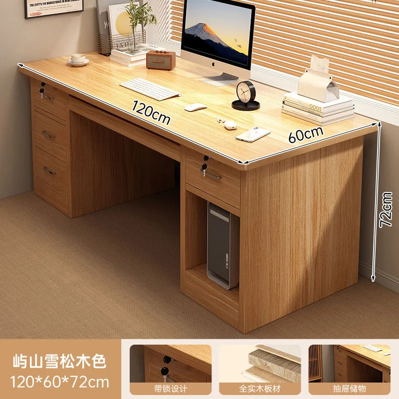 Desktop-Computertisch mit Schubladen für Heimlernen, Schreiben und Büromöbel. Großer Schreibtisch für den Schreibtisch