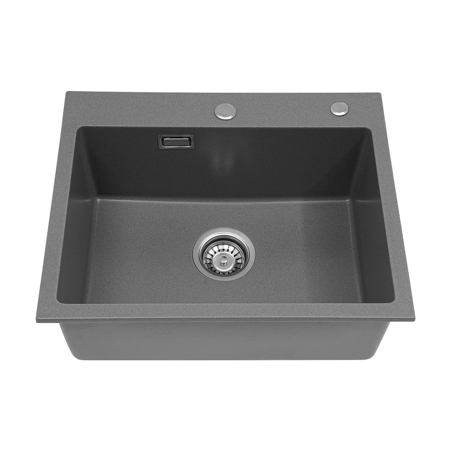 Küchenspüle aus Quarzstein, 21,65 x 17,7 Zoll tiefes Waschbecken mit großem Fassungsvermögen, starker Tragfähigkeit und effiziente Entwässerung für den Alltag