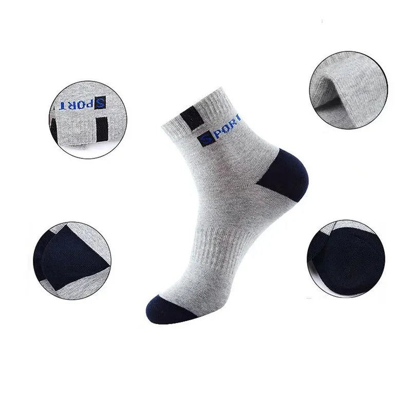10/5/3pairs Breathable Con Sports Stockings Men Bamboo Fiber Autumn and Winter Men Socks Sweat Absorption Deodorant Business Sox.