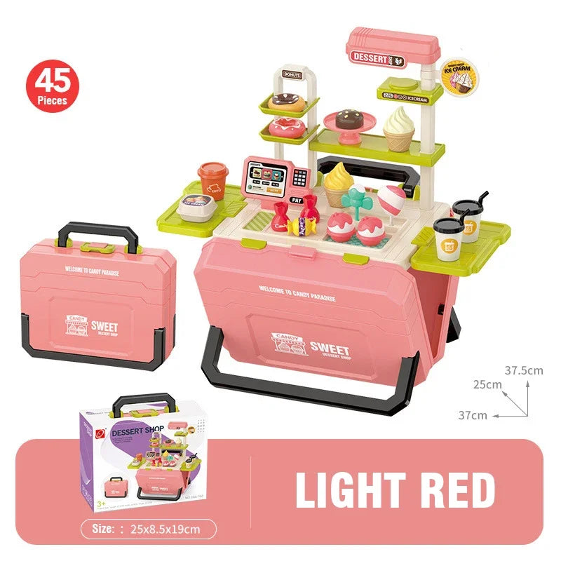 Kitchen Food Role Play Pretend Play Children Toy Ice Cream Candy Sweet Dessert Accessories Toys for Kid Christmas Birthday Gifts