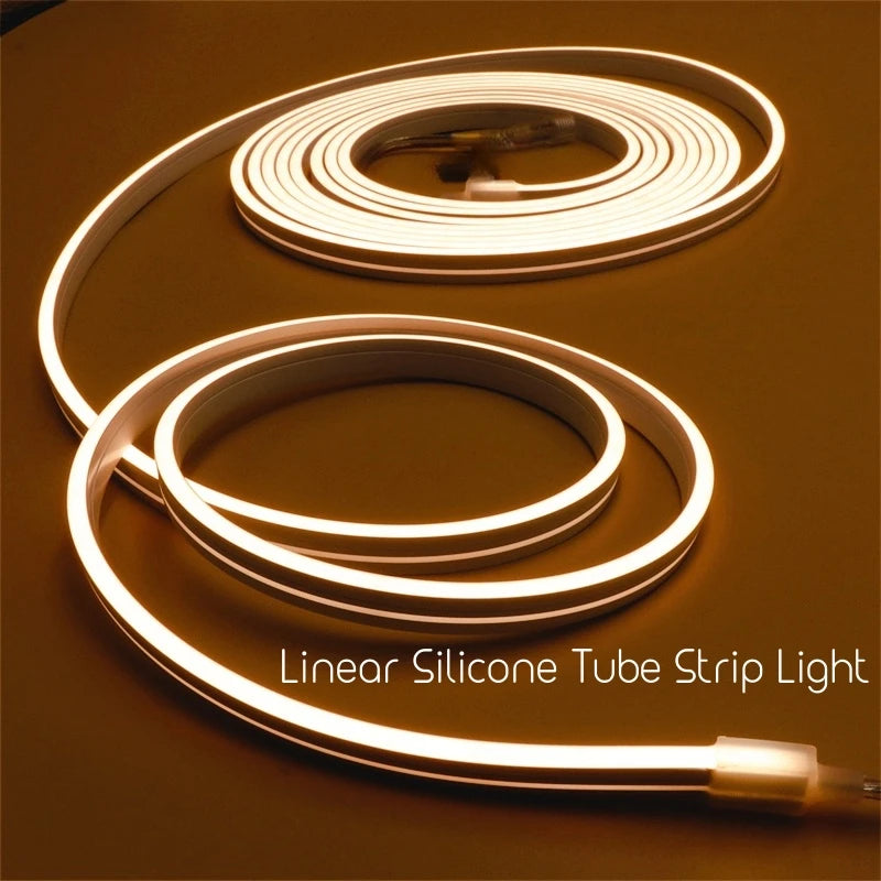 4x8mm Super Thin LED Neon Strip Light DC12V Flexible Waterproof Silicone Tube Diffuser Recessed Cabinet Bedroom Tape Neon Lights.
