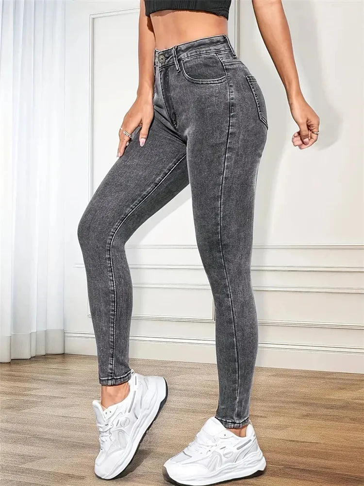 Women Stretch Skinny Jeans Lady Slim Fit Pencil Jeans Girls Leggings Straight Leg Denim Pants Blue Gray Black Sexy Long Trousers.