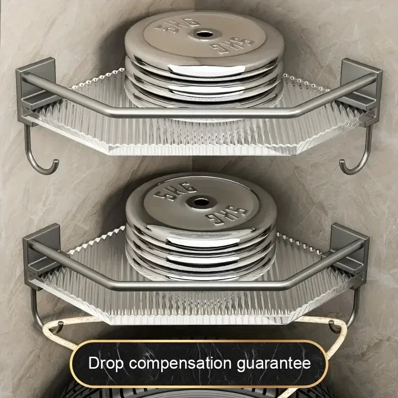 2PCS Badezimmer Acryl Regale Küche Lagerung Organizer Shampoo Regal Dusche Regal Bad Zubehör Kein Bohrer Lagerung Regal