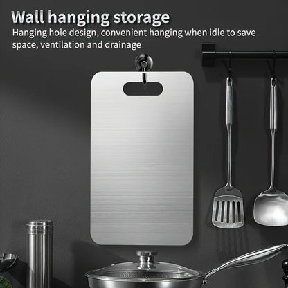 316 Stainless Steel Panel and Chopping Board Kitchen Household Thickened Double Sided Cutting Board Block Kneading Dough Board.