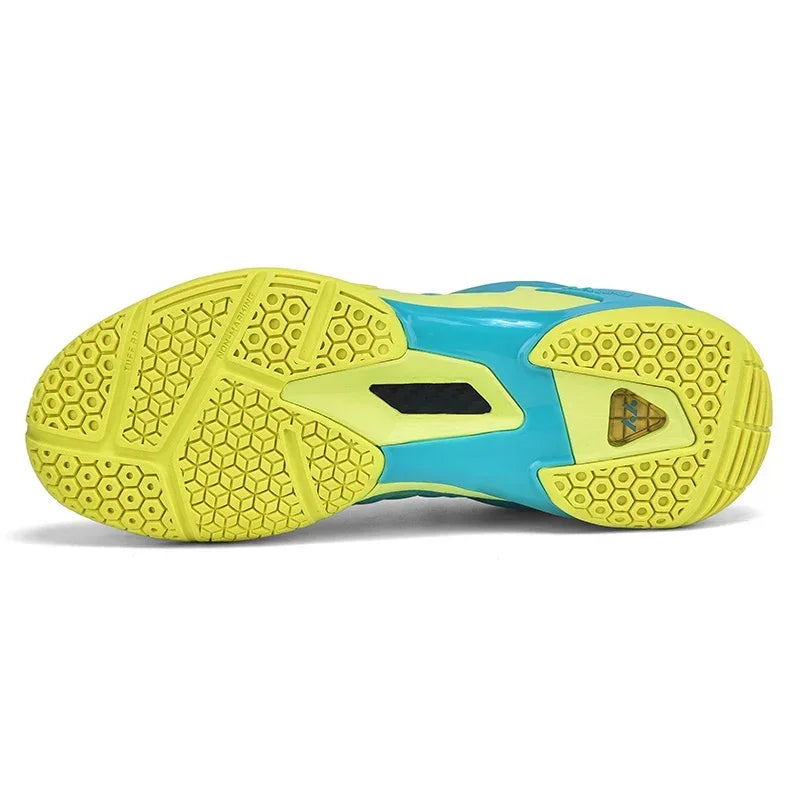 High-quality Badminton Trainers for Men and Women Blue Athletic Shoes with Anti-Slip Sole for Indoor and Outdoor Sports.