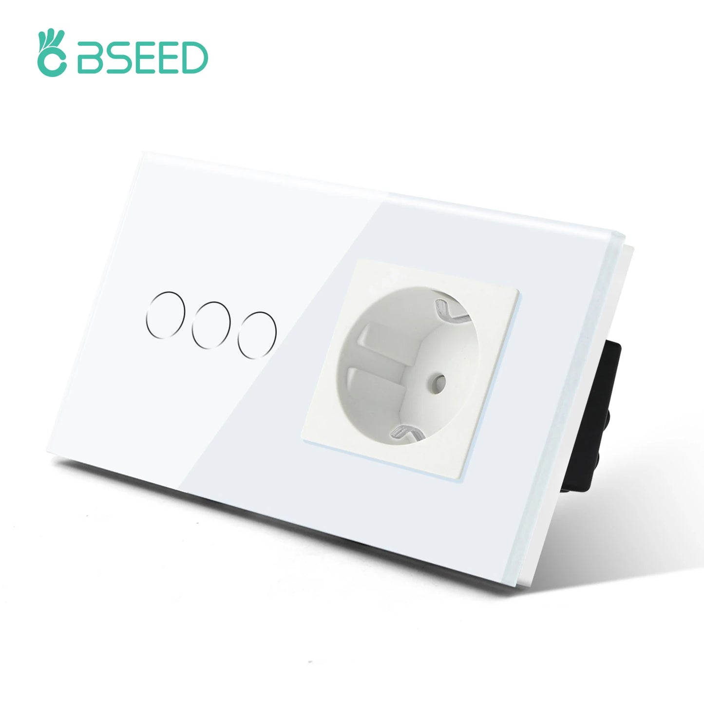 BSEED EU-Standard, einzelne Steckdose, Touch-Schalter, USB-Wandsteckdosen, Doppelsteckdosen, dreifache Steckdosen, vierfache Glassteckdosen
