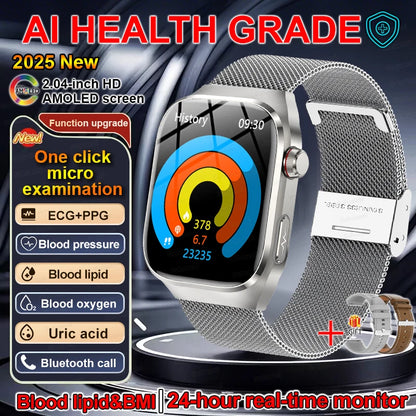 SmartWatch Voice Call Push reminder Physical examination Health Watch Blood Pressure UricAcid Blood Oxygen ECG Sport Smart watch