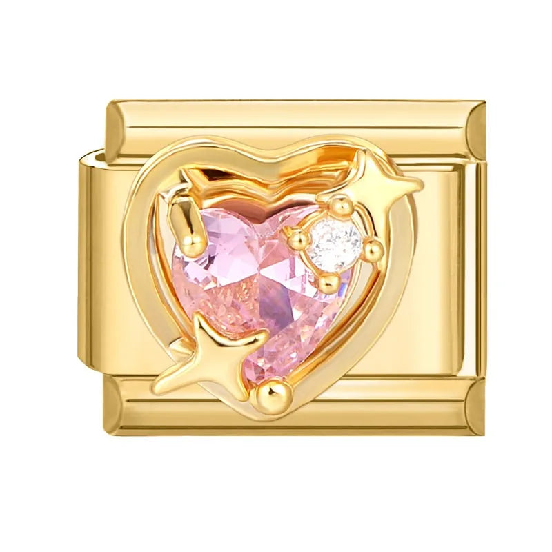 New Fashion 9mm 15 Style Italian Modular Charm Bracelet Fashionable Leisure Holiday Scenery Literary Modular Elastic Bracelet