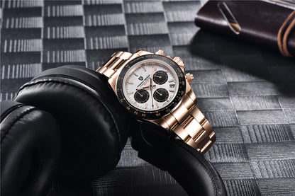 40mm New V2 PAGANI DESIGN Men's Quartz Watches Sapphire Retro Chronograph Stainless Steel Waterproof Watch Men Relogio Masculino