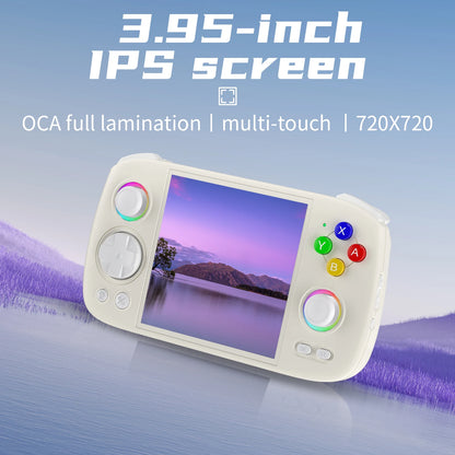 ANBERNIC RGCube Handheld Game Console Android 13 Game Player 3.95" IPS Screen Unisoc T820 RGB Lighting RG Cube dual high-Speaker.
