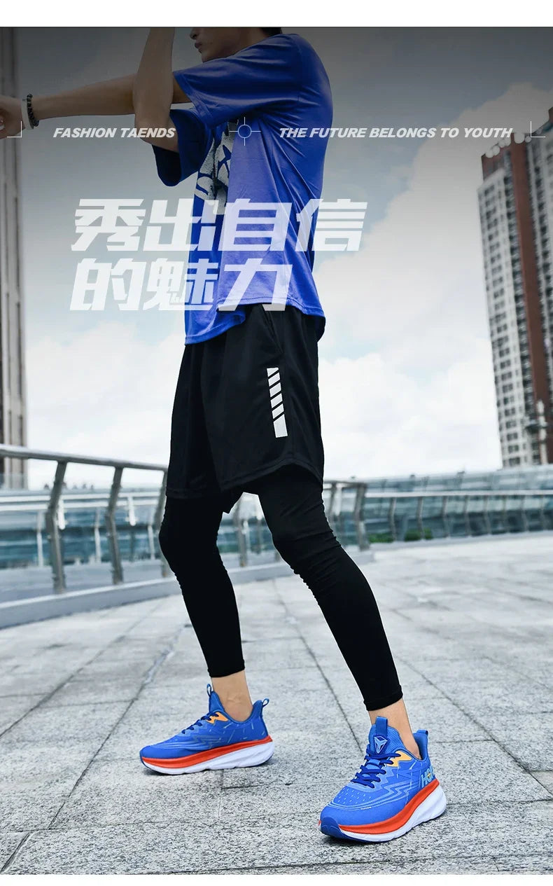 Men's Running Shoes Cushioning Outdoor Non-Slip Jogging Breathable Trainer Race Sneakers Luxury shoes Mesh Couple Off-road Shoes.