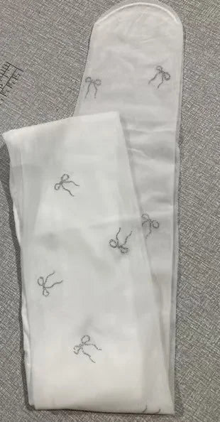 High-Tube Lace Butterfly Knot Print Long Stockings Women's Black Silk White Silk Thigh-high Socks Thin Leggings Over-Knee Socks.