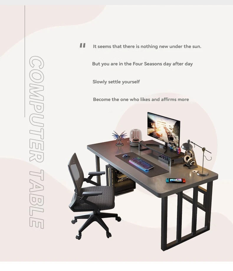 Computertisch, Desktop, Schlafzimmer zu Hause, Schülerlernen, Schreiben, Internet-Netzwerk, roter E-Sport-Schreibtisch, Miethaus, einfaches Büro