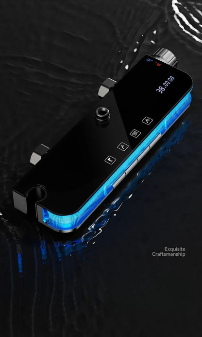 Smart Digital Rainlfall Bathroom Shower Set Temperature Display Bathroom Shower Faucet Set Grey Shower System with Ambient Light