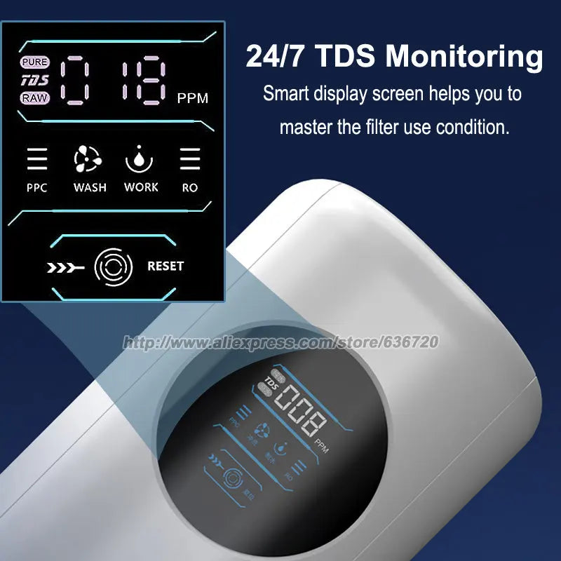 RO Reverse Osmosis Water Filtration System - 1000 GPD Fast Flow, Tankless, Reduces TDS, Compact, Household and Commercial Usage.