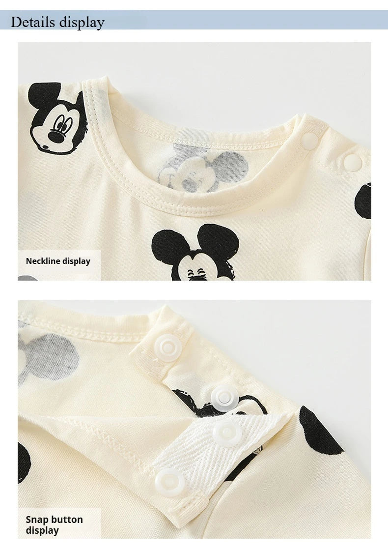 Sommer Neugeborenen Baby Jungen Mädchen Pullover Body Mickey Kleinkind Cartoon Maus Kurzarm Strampler Beiläufige Lose Baby Kleidung.