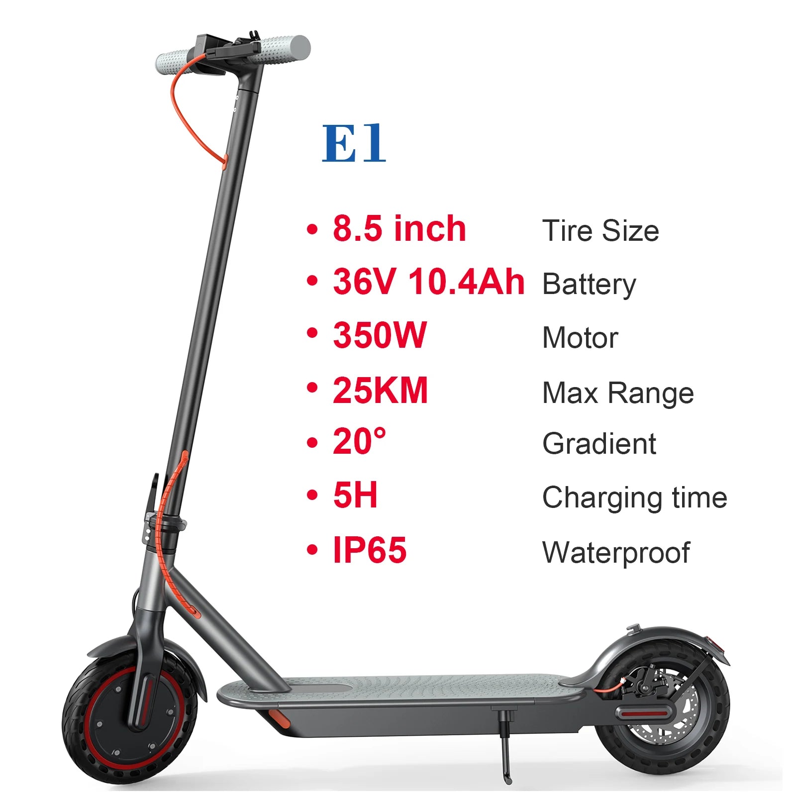 JUICEASE E1 Electric Scooter 36V 10.4Ah Battery 350W Motor 25KM Range 31KM/h Speed Foldable Design Smart APP Control EU Stock.