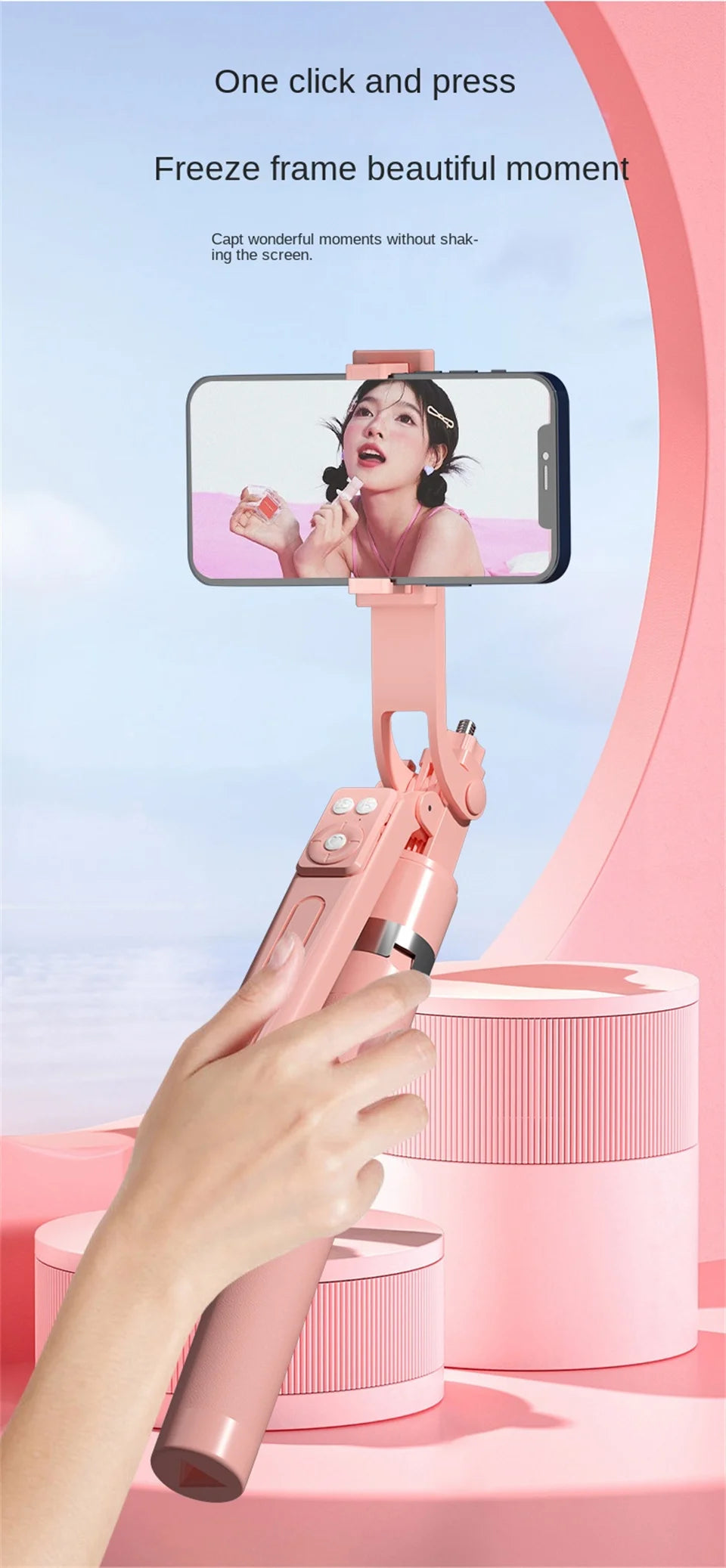 FGCLSY 1.7M selfie stick tripod with Light wireless remote control 360 ° rotation for smartphone video recording live streaming.