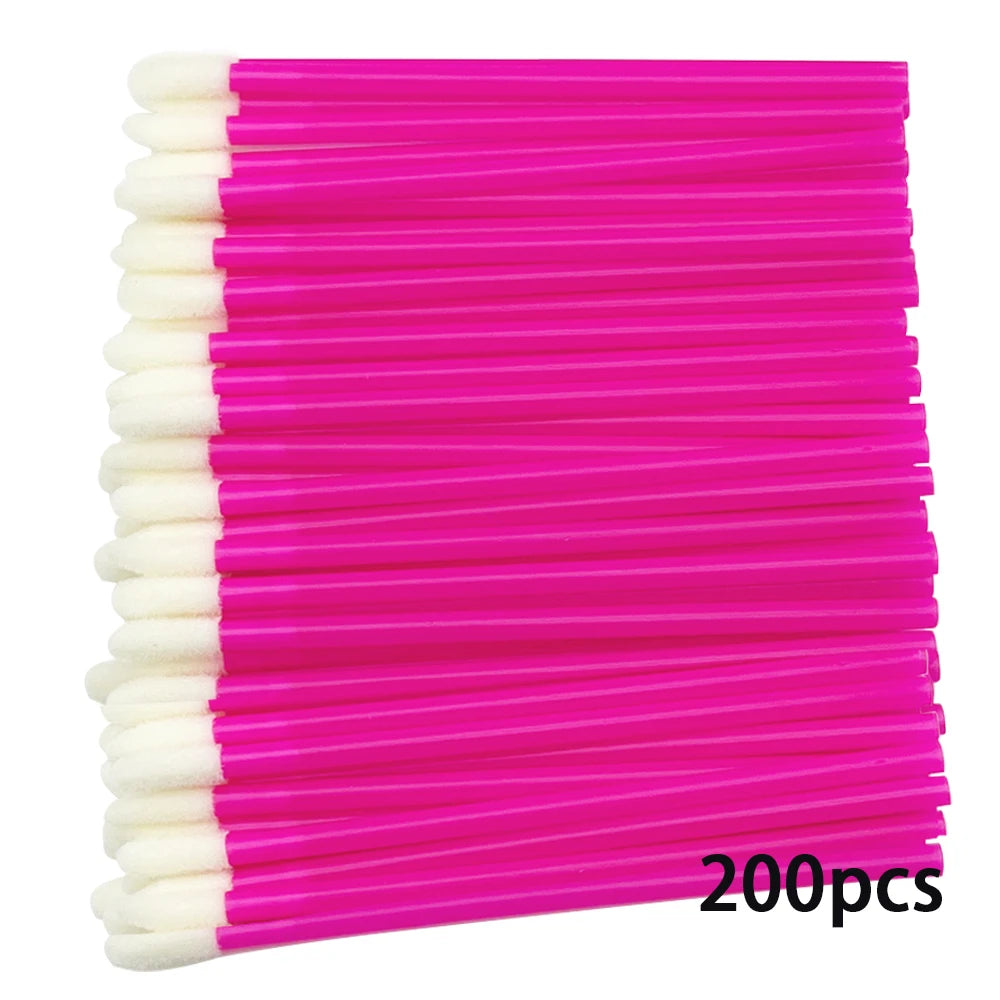 100/200pcs Lip Wands Applicators Disposable Lip Brushes Lipstick Brush Mascara Applicator Gloss Wands Eyelash Extension Tool