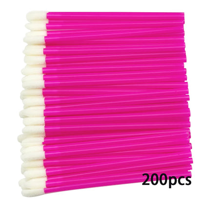 100/200pcs Lip Wands Applicators Disposable Lip Brushes Lipstick Brush Mascara Applicator Gloss Wands Eyelash Extension Tool