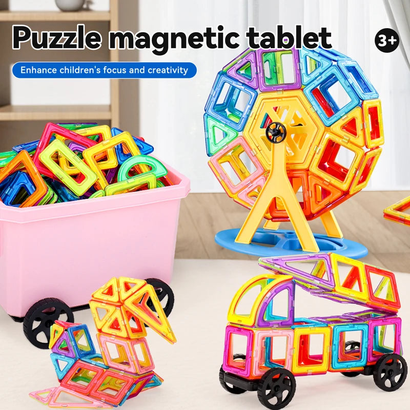 30-168pcs Magnetic Blocks Magnetic Designer Construction Set Educational Building Blocks Magnet Toys for Children Gifts.