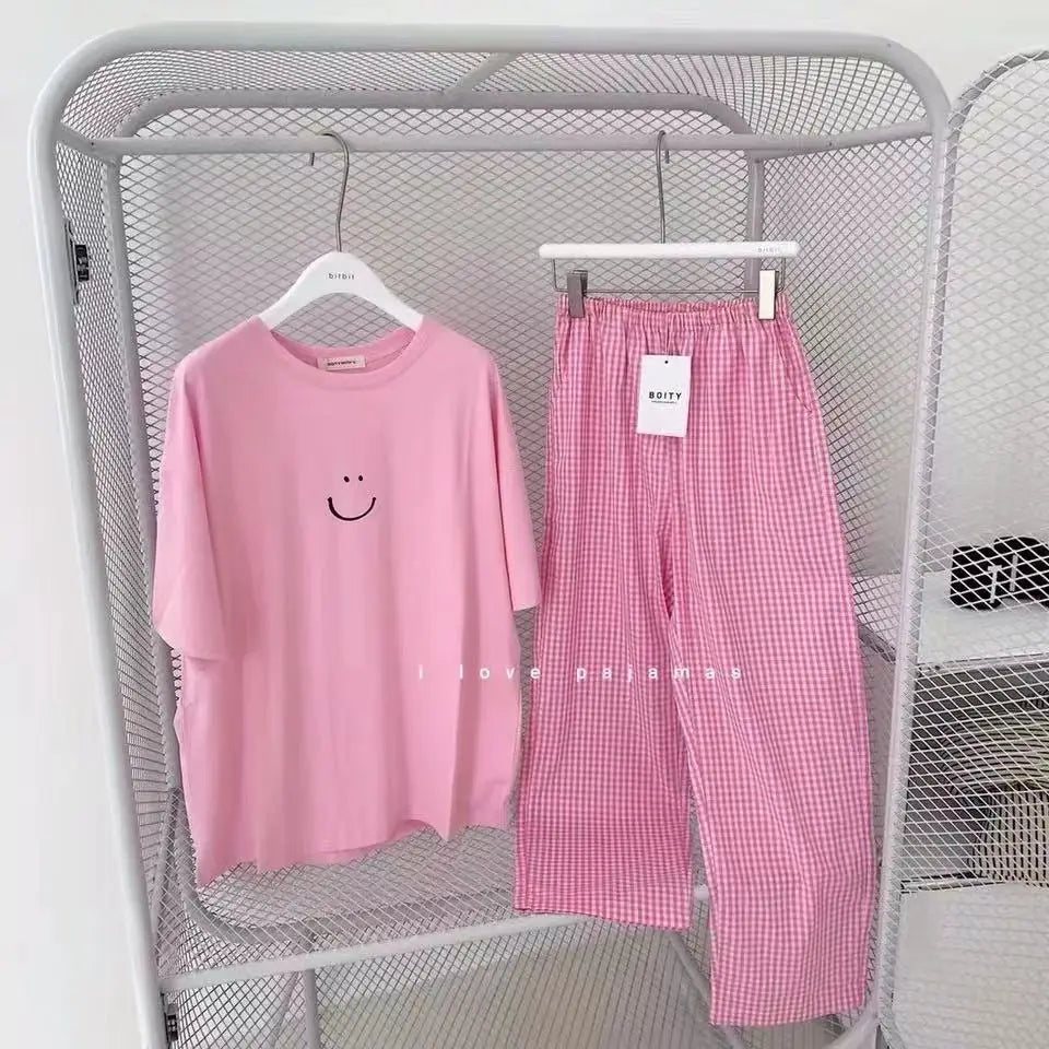 Sommer Neue Damen Pyjamas Loungewear Sets Beliebte Frühling und Herbst Kurzarm Loungewear Weibliche Student Nachtwäsche Loungewear.