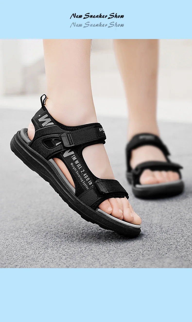 Kids' Summer Breathable Sport Sandals for Boys Casual Beach Shoe Comfortable Soft Sole Children's Fashion Non-slip Sandalias
