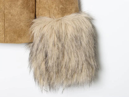 MUJER Kunstpelz-Leder-Blazer für Damen, Kunstleder, luxuriöse Damen-Blazer, Mäntel, Büro, taillierte Jacke, Damen-Winter-Oberbekleidung