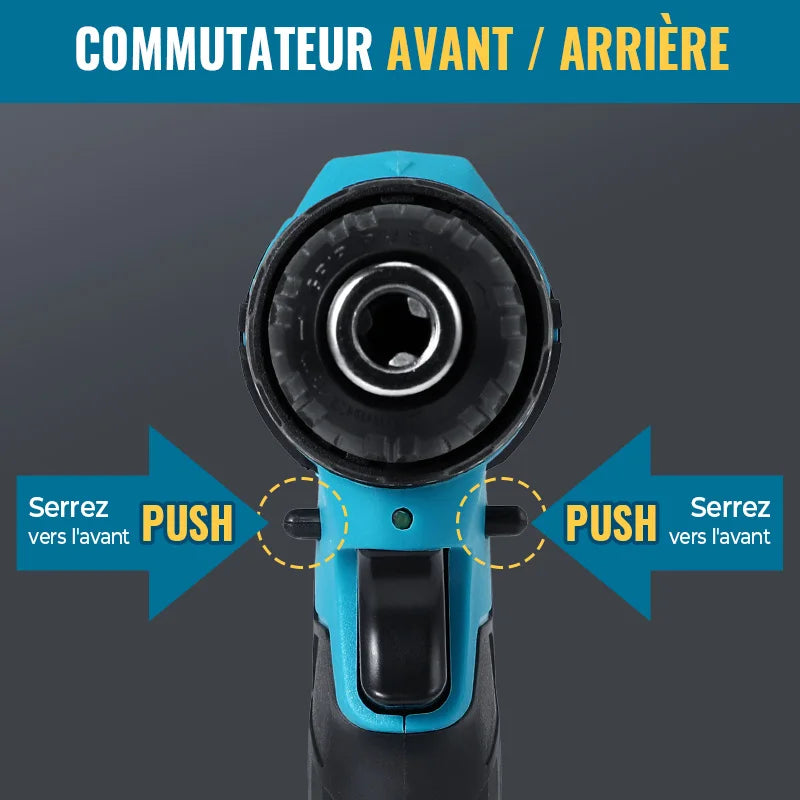 28V Akku-Schlagbohrmaschine Elektroschrauber Elektrischer Bohrhammer Mini Wireless Handbohrmaschine Lithium-Ionen-Akku Elektrowerkzeuge