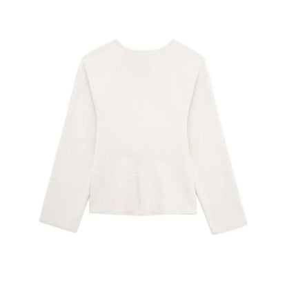 Women Fashion With Belt Woolen Jacket Coat V Neck Long Sleeve Female Outerwear Chic Tops.