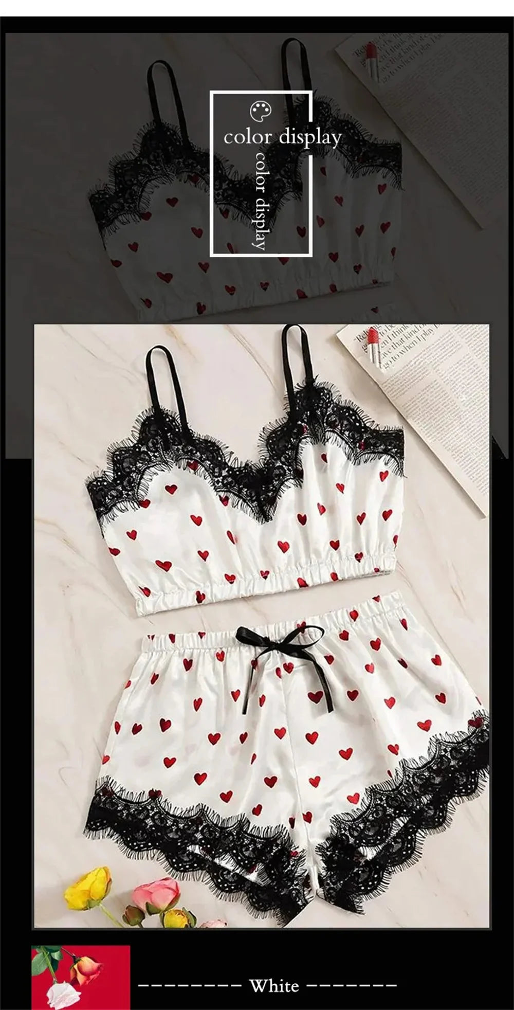 2PCS Pyjama Anzug Frauen Mode V-ausschnitt Stretch Satin Spitze Sexy Dessous Bowknot Pyjamas Schlaf Shorts Set Nachtwäsche Sling Set neue.